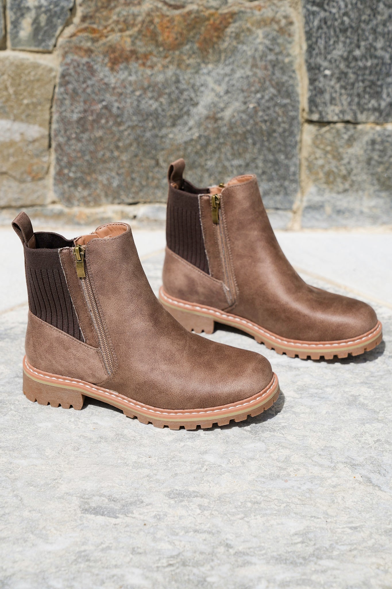 Corky's "Don't Be Difficult" Side Zip Chelsea Bootie with Ribbed Stretch Panel