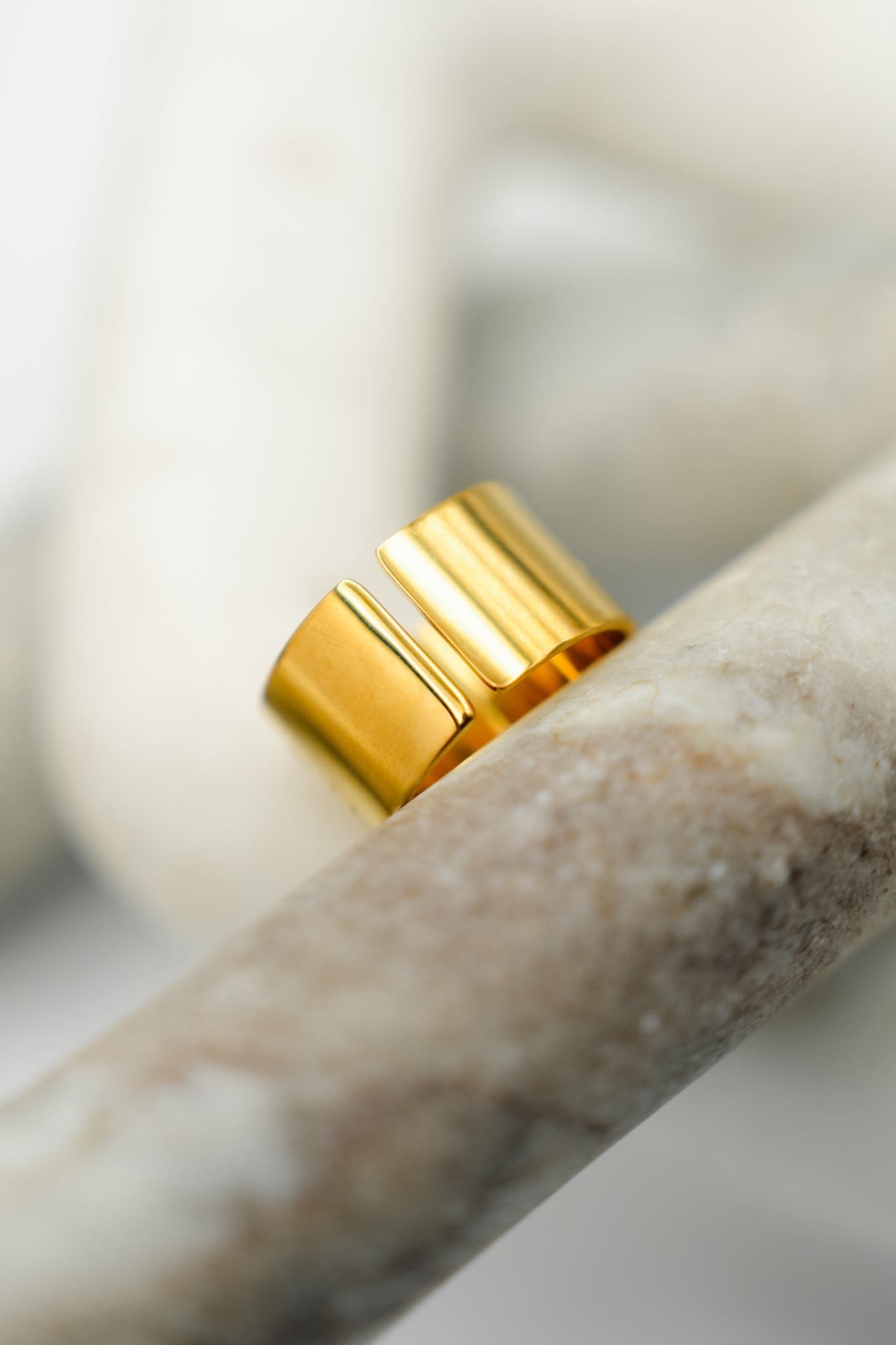 Waterproof Gold Brave, Strong, Worthy Statement Ring