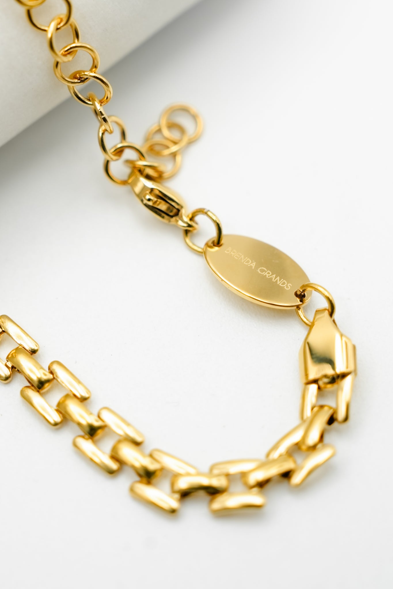 Waterproof Gold Squared Chain Bracelet