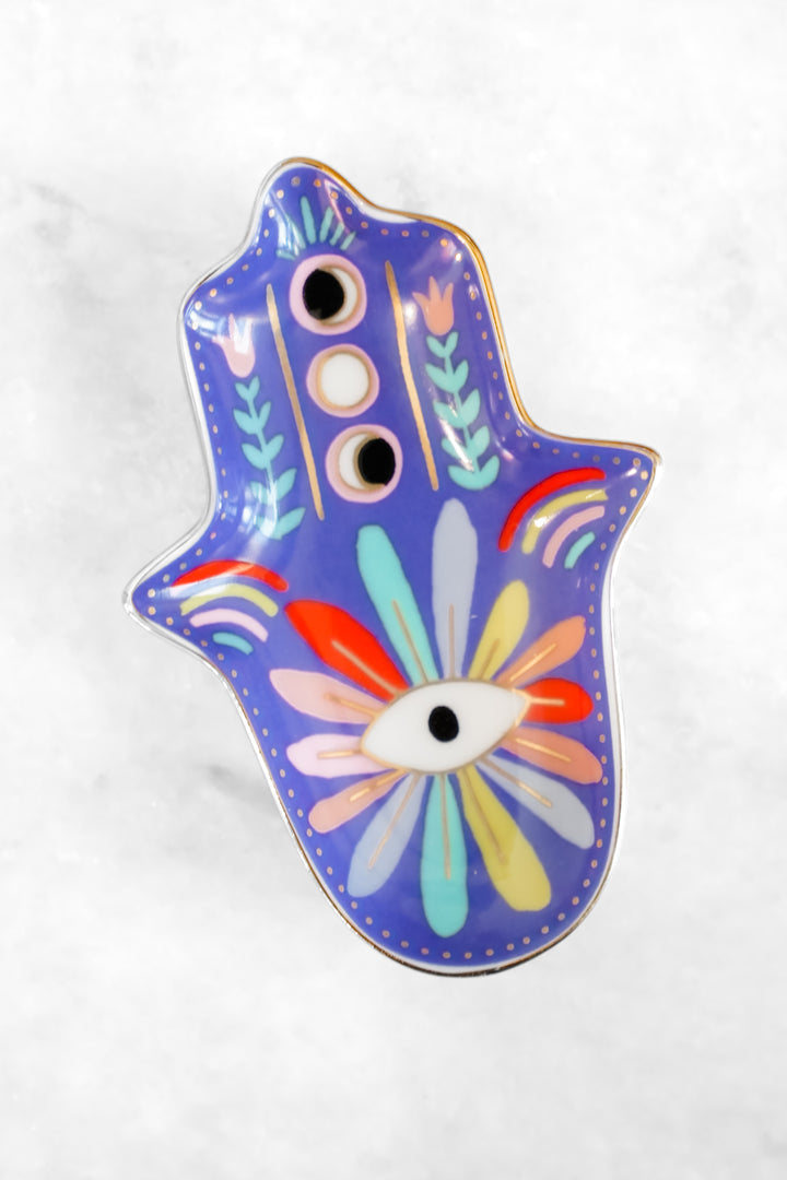 Hamsa Porcelain Trinket Dish