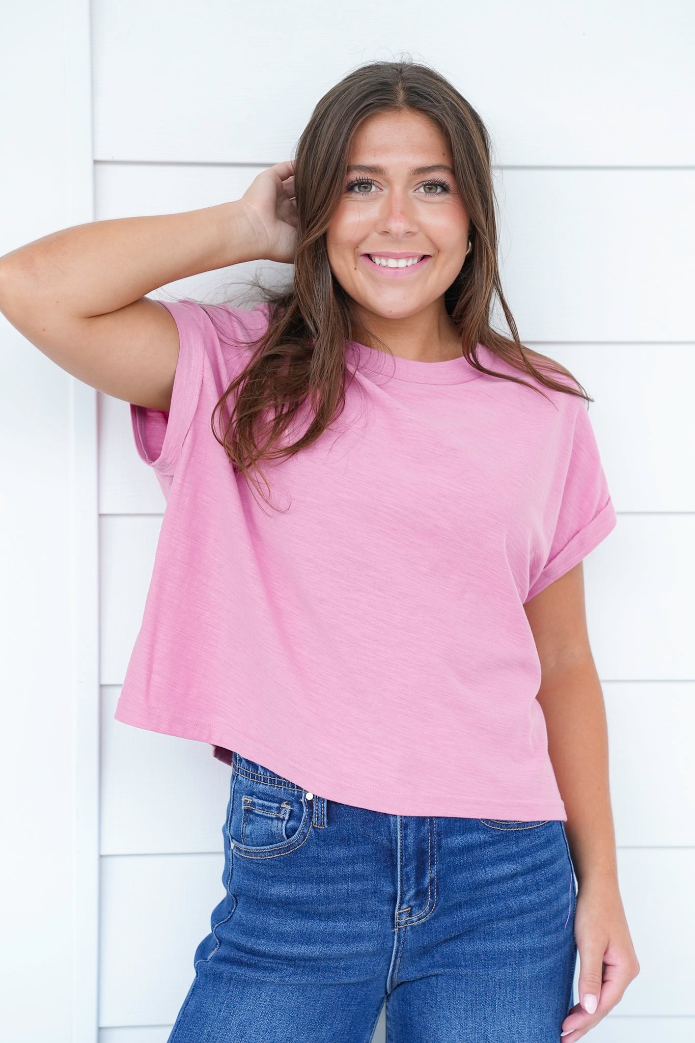 Door Buster! Zenana Cotton Slub Round Neck Short Sleeve Tee
