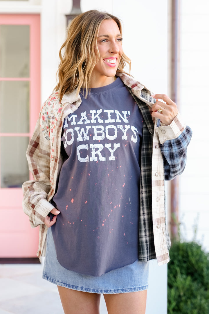 Bleached Short Sleeve "Makin' Cowboys Cry" Graphic Tee