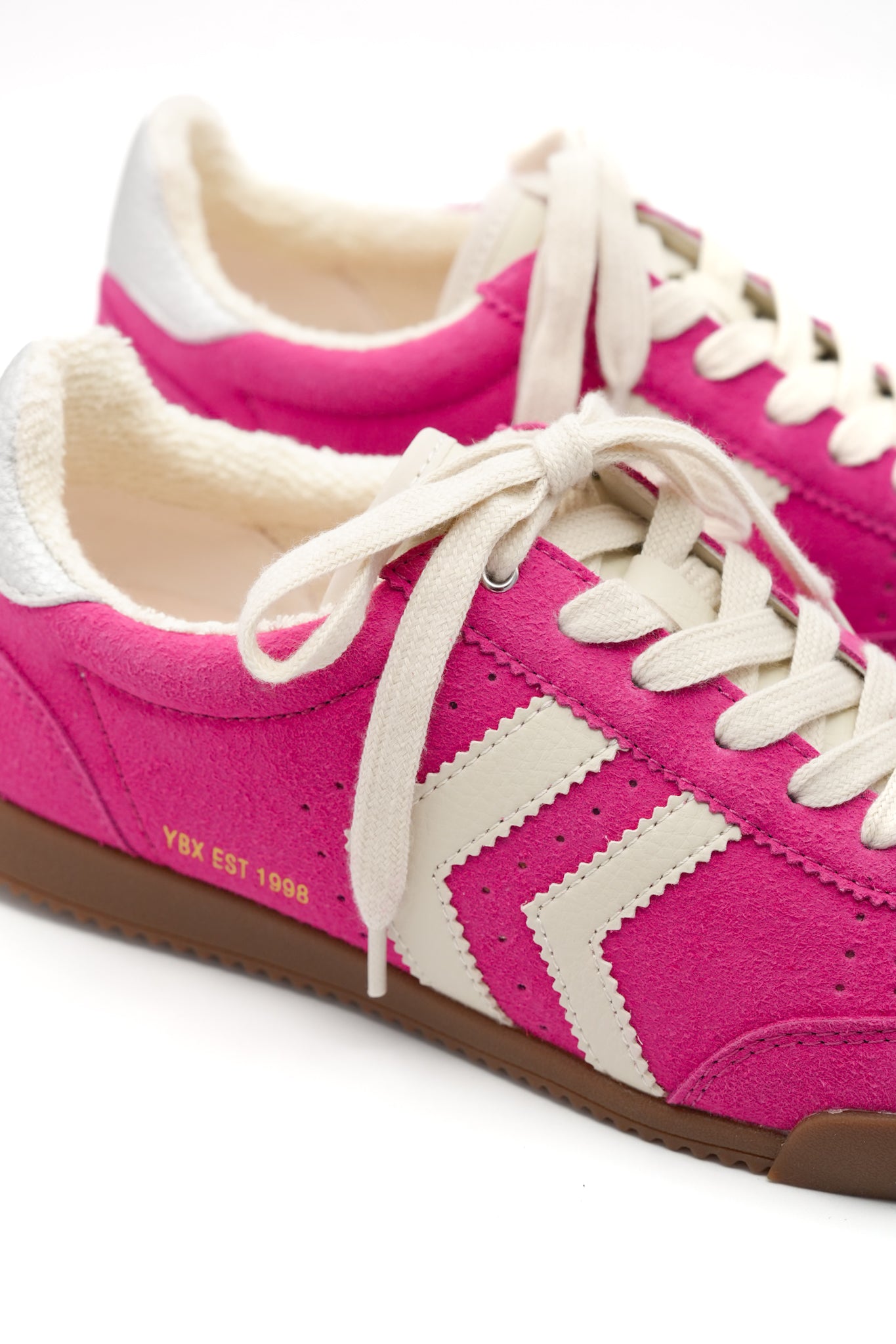 Yellow Box Fuchsia Vegan Suede Lace Up Sneaker