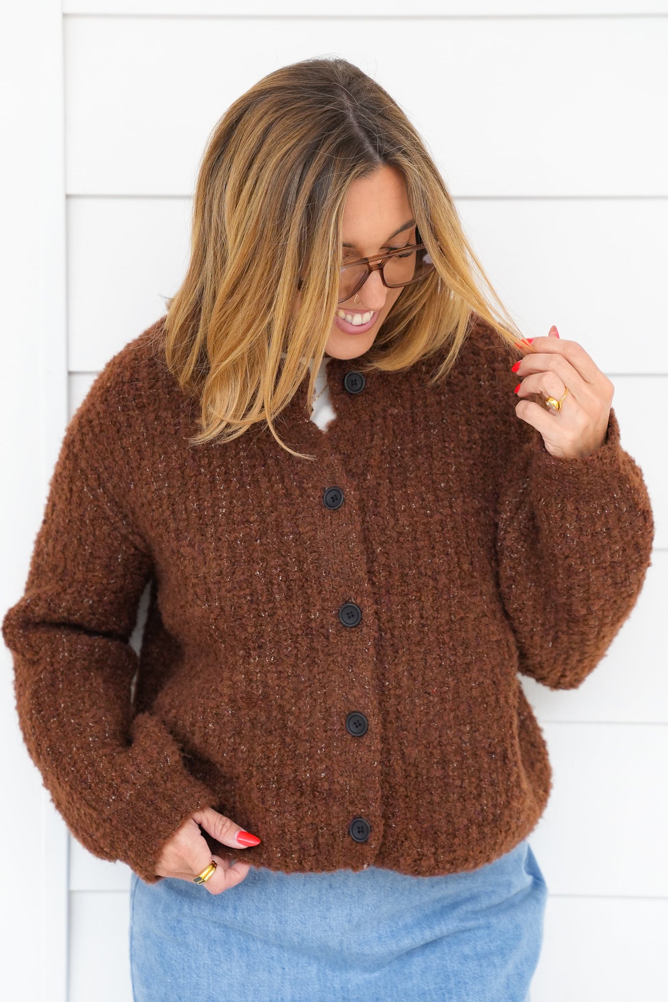 Door Buster! Zenana 5 Button Wool Cardigan Sweater