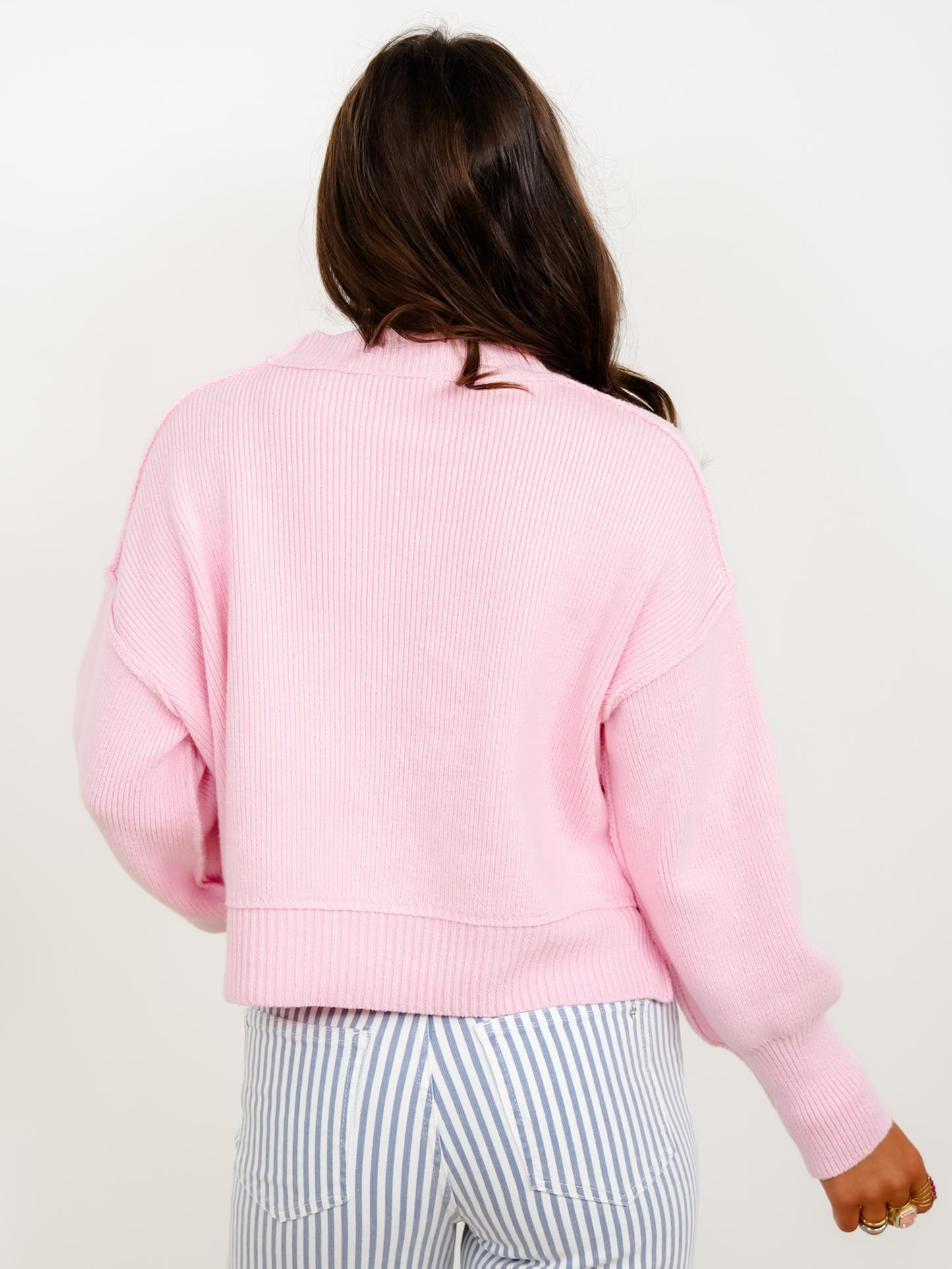 Restock! Ribbed Long Sleeve Round Neck Pullover Sweater