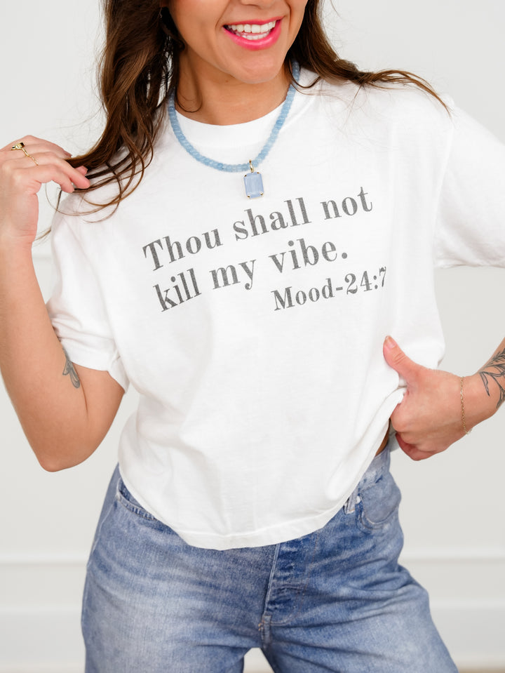 Plus/Reg Short Sleeve "Thou Shall Not Kill My Vibe" Graphic Tee
