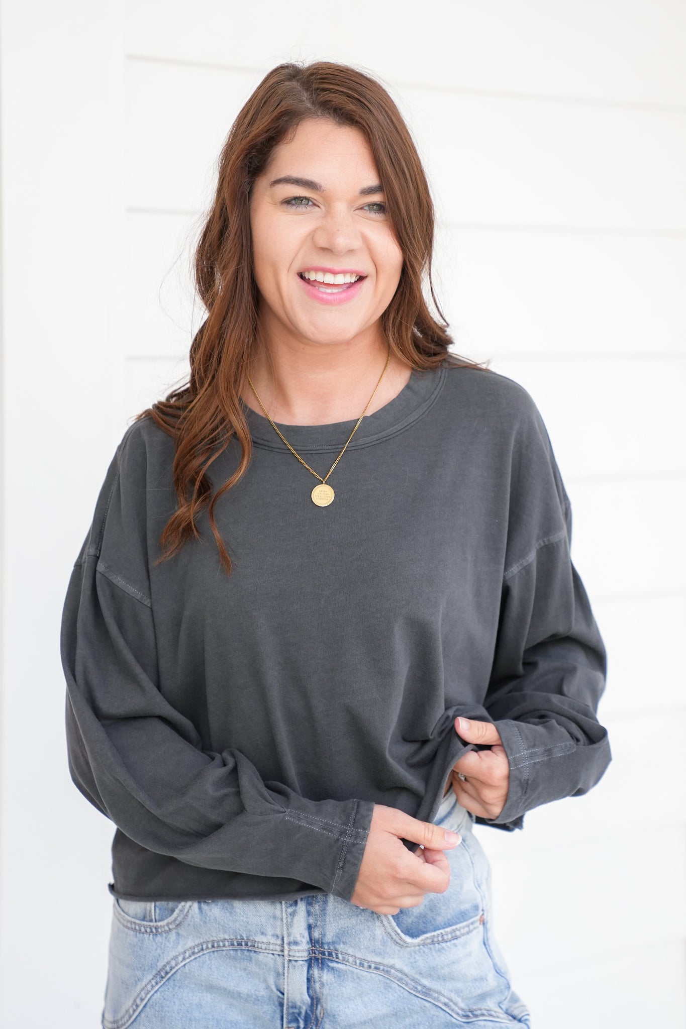 Door Buster! Zenana Pigment Dye & Enzyme Washing Oversized Round Neck Tee