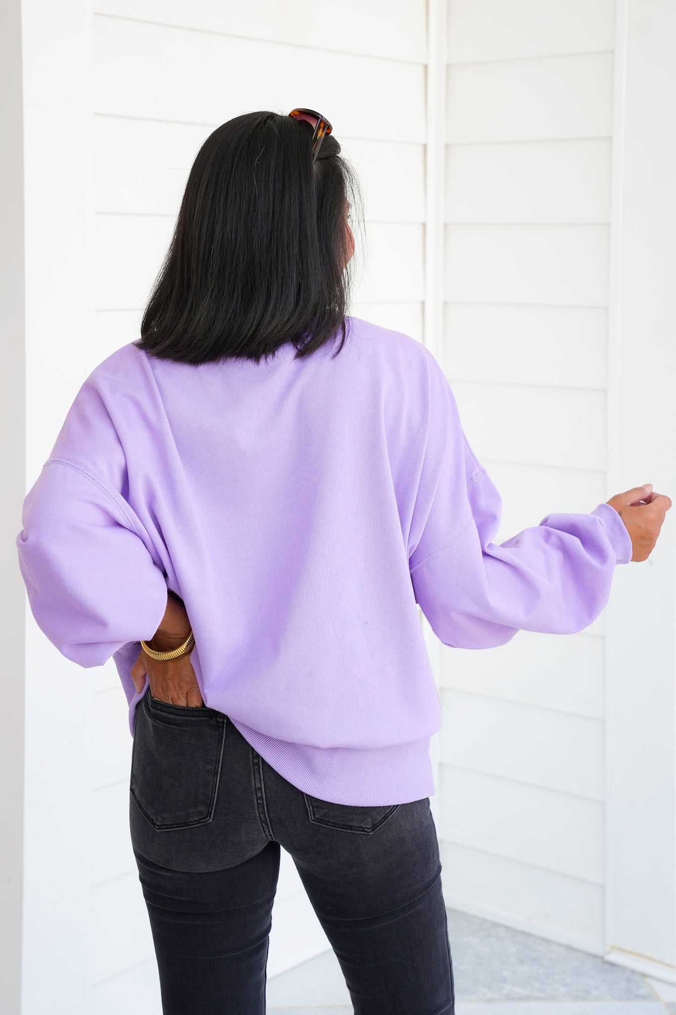 Long Sleeve Crew Neck "Spooky" Sweatshirt With Ghosts