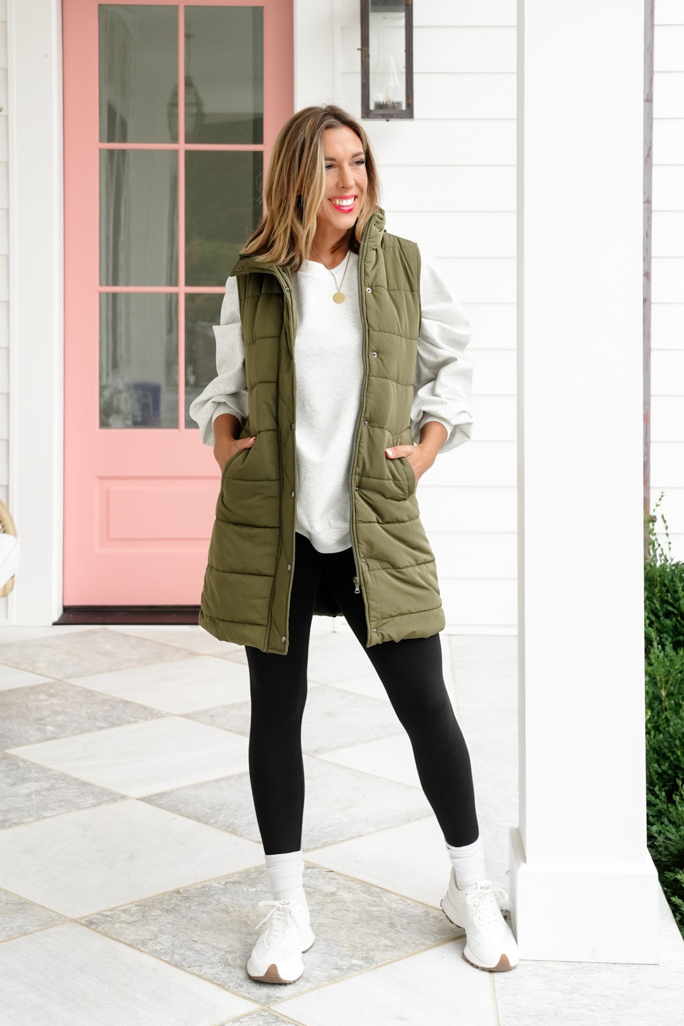 Plus/Reg Sleeveless Button Down Long Vest