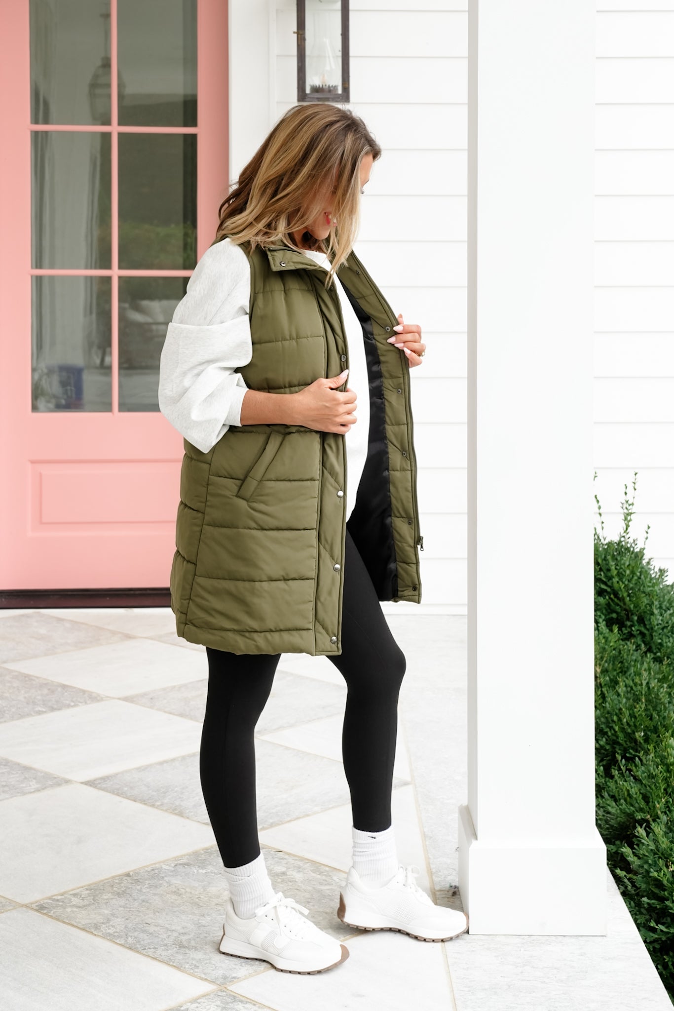 Plus/Reg Sleeveless Button Down Long Vest
