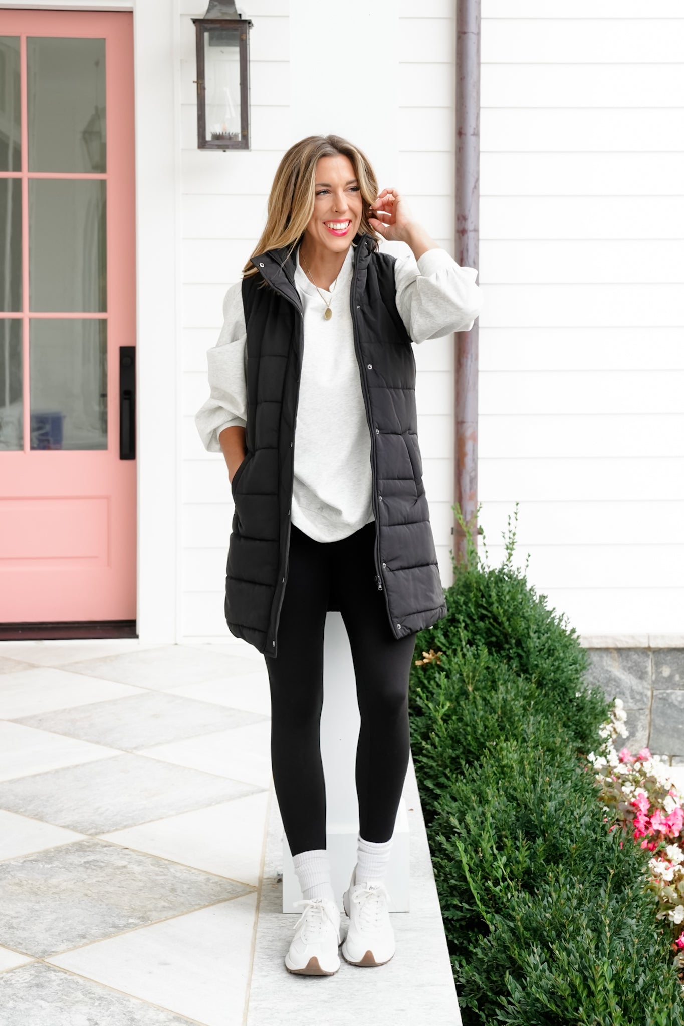 Plus/Reg Sleeveless Button Down Long Vest