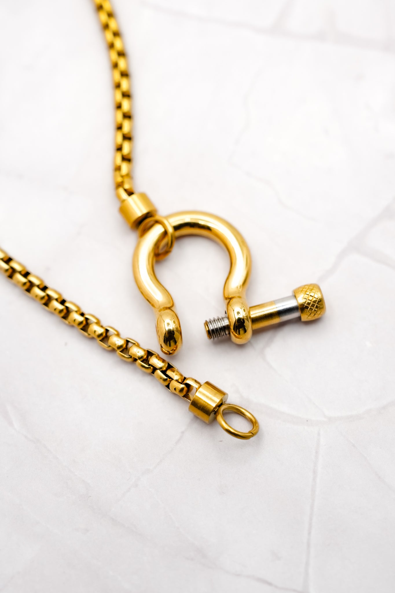 Chunky Box Chain with Horsebit Closure Necklace