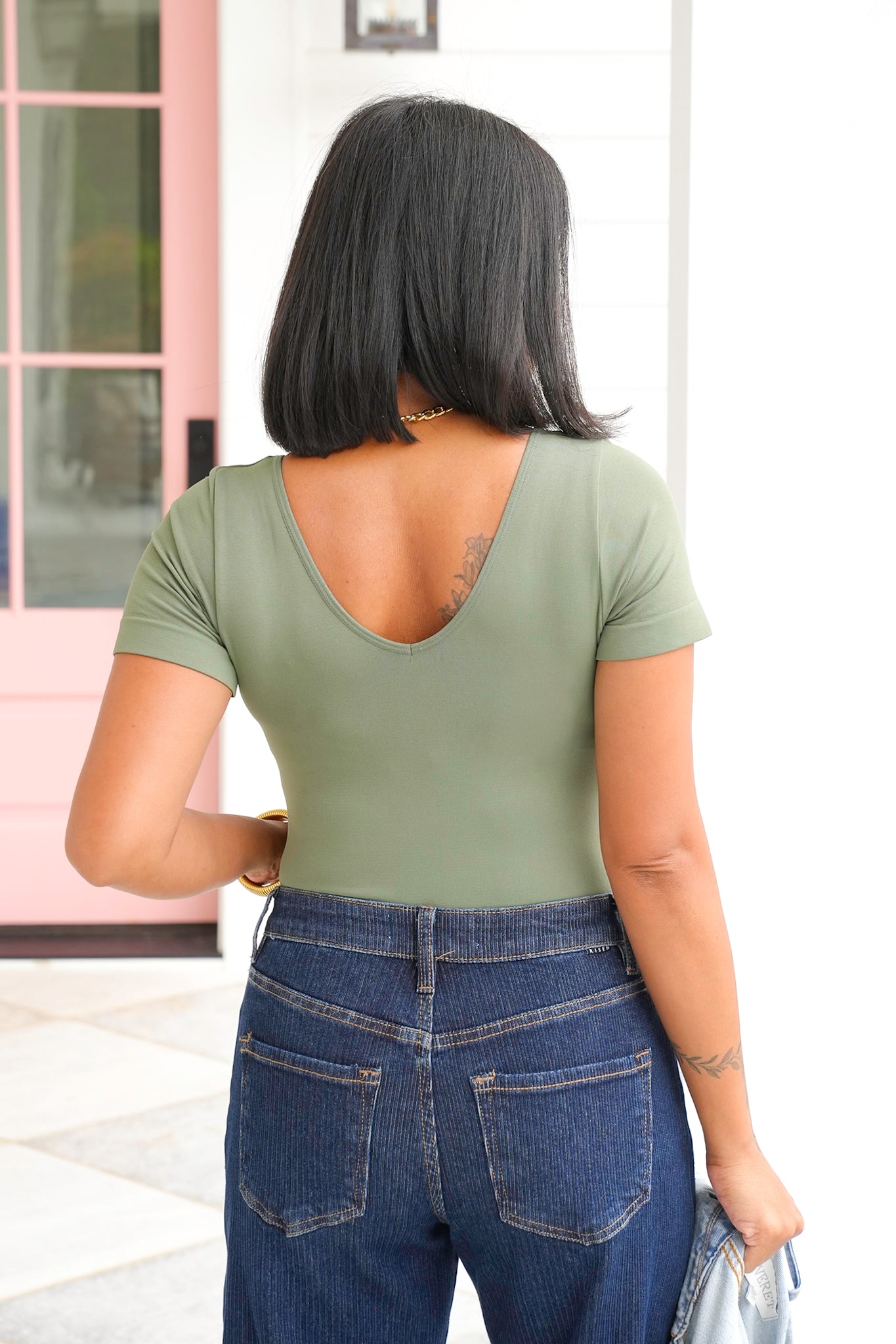 Restock! Door Buster! Plus/Reg Solid Short Sleeve Reversible Bodysuit