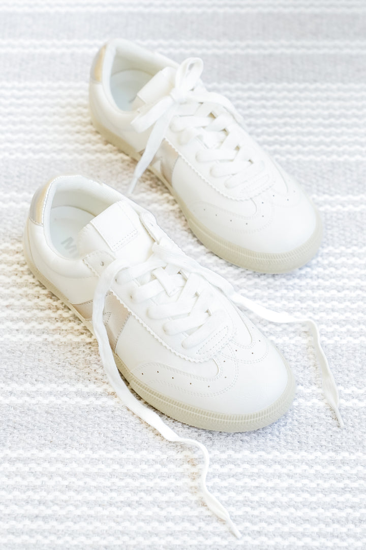MIA Low Top Lace-Up Sneaker with Metallic V Accent