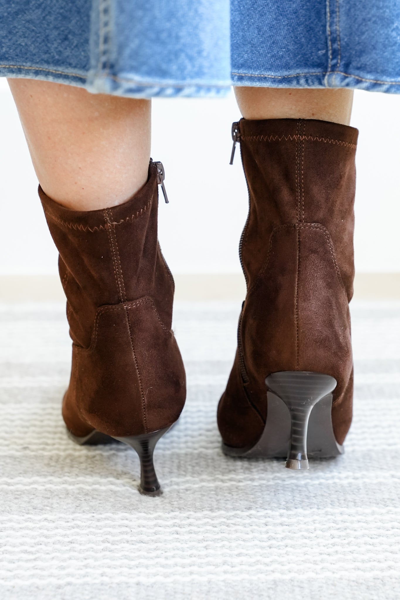 MIA Vegan Suede Pointed Toe Ankle Boot