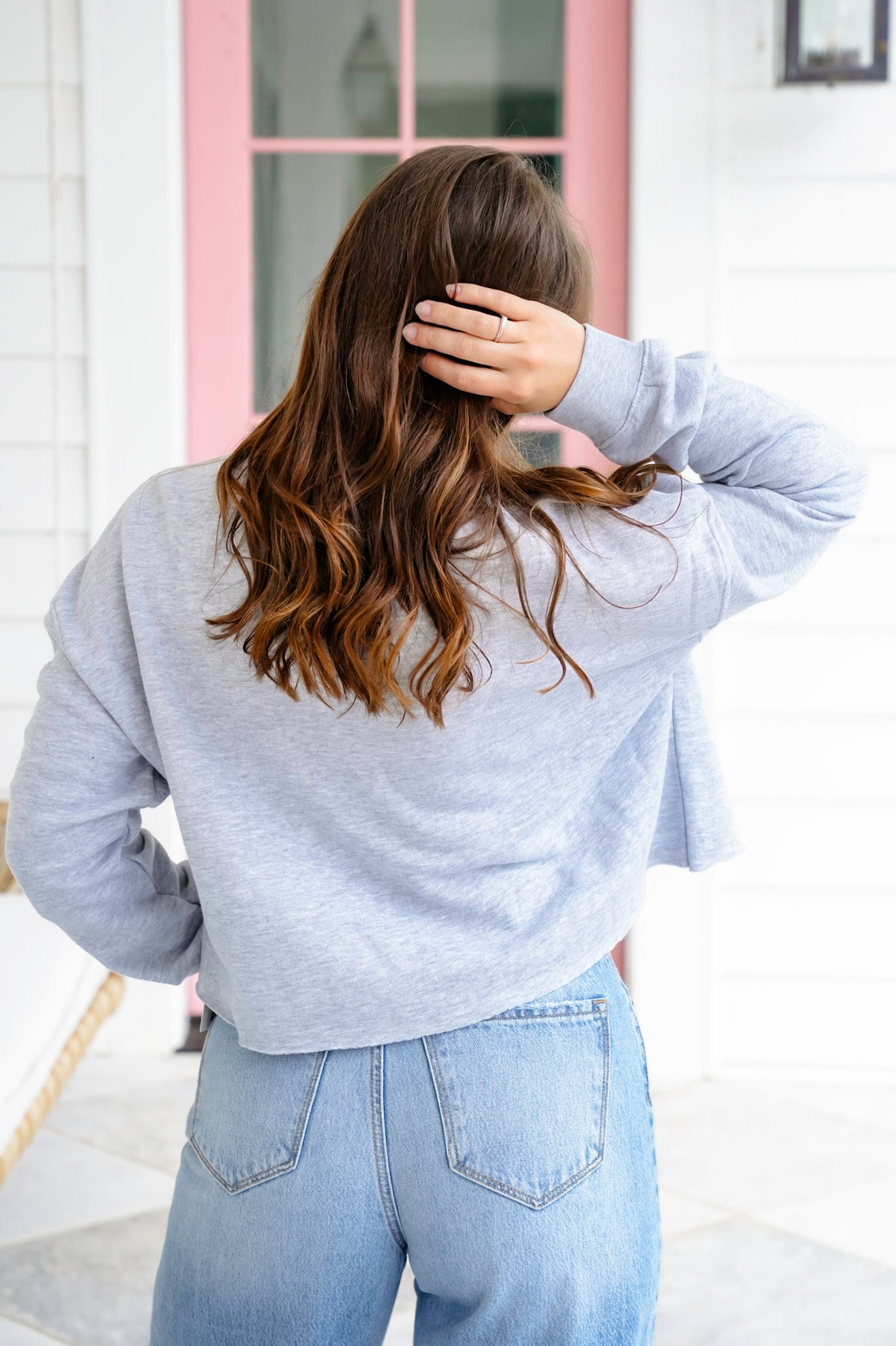 Plus/Reg Long Sleeve "FP" Crop Graphic Sweatshirt