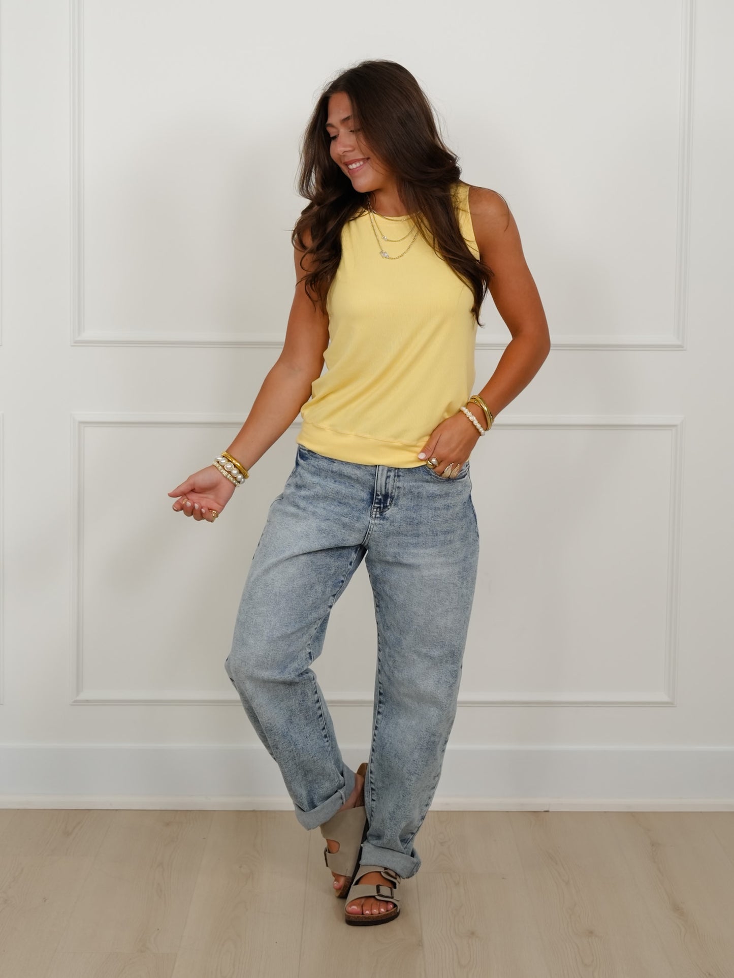 Door Buster! Ribbed Crew Neck Tank Top