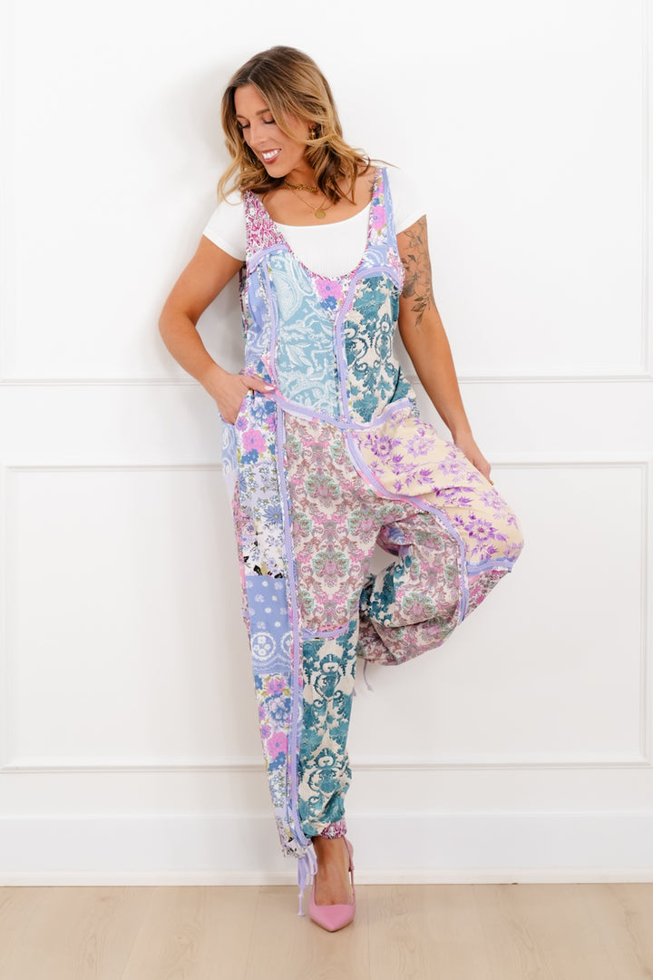 Multi Print Sleeveless Wide Leg jumpsuit