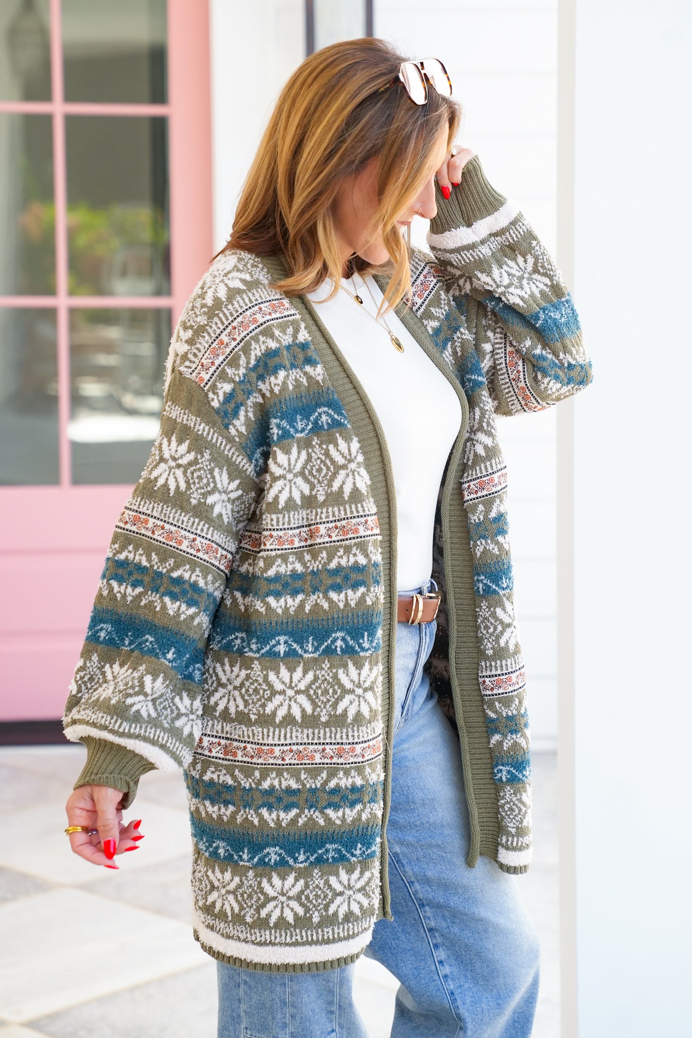 POL Long Sleeve Open Front Cardigan Sweater