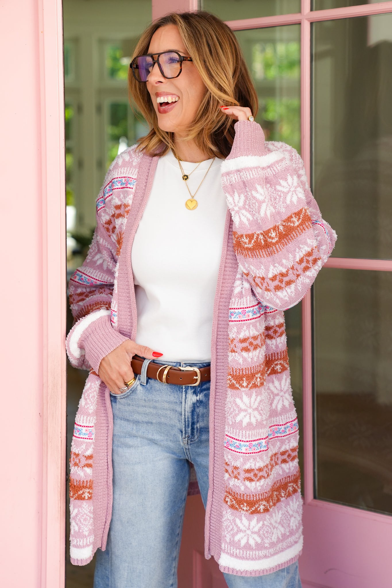 POL Long Sleeve Open Front Cardigan Sweater