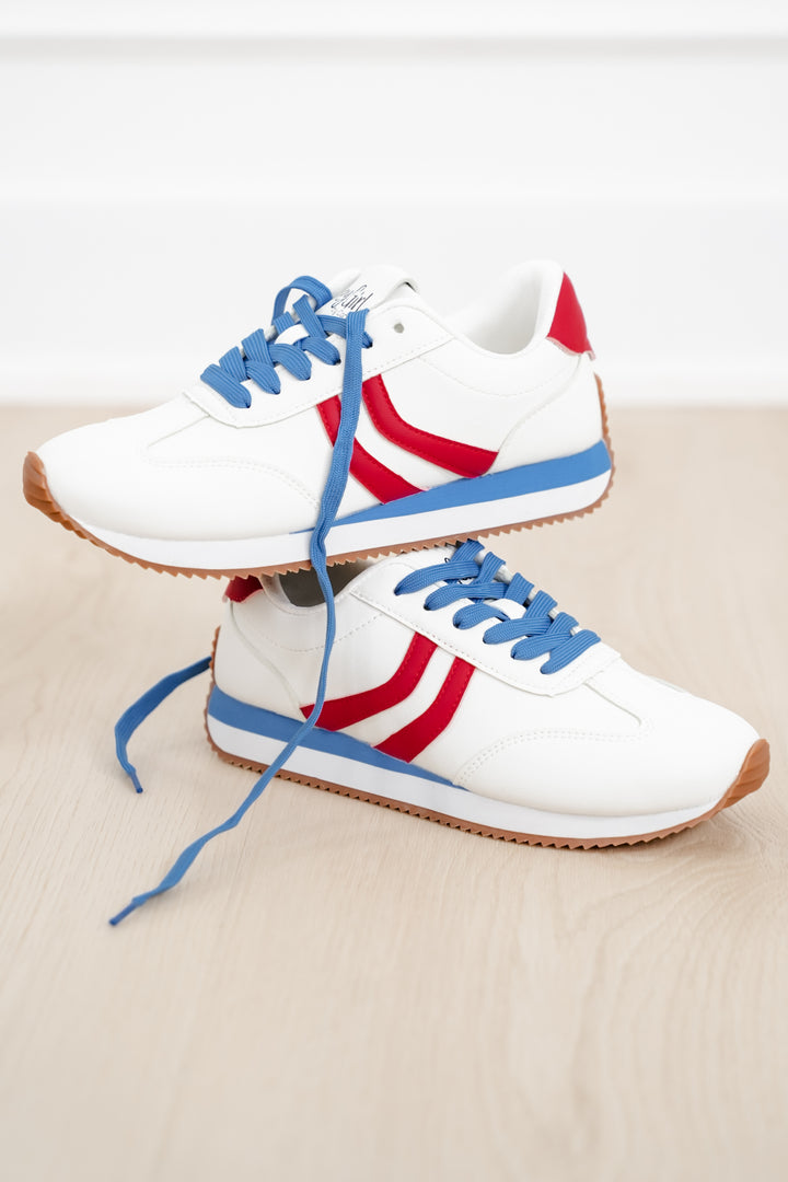 Corky's "Kick Off" Low Top Lace Up Sneaker with Contrast Panels