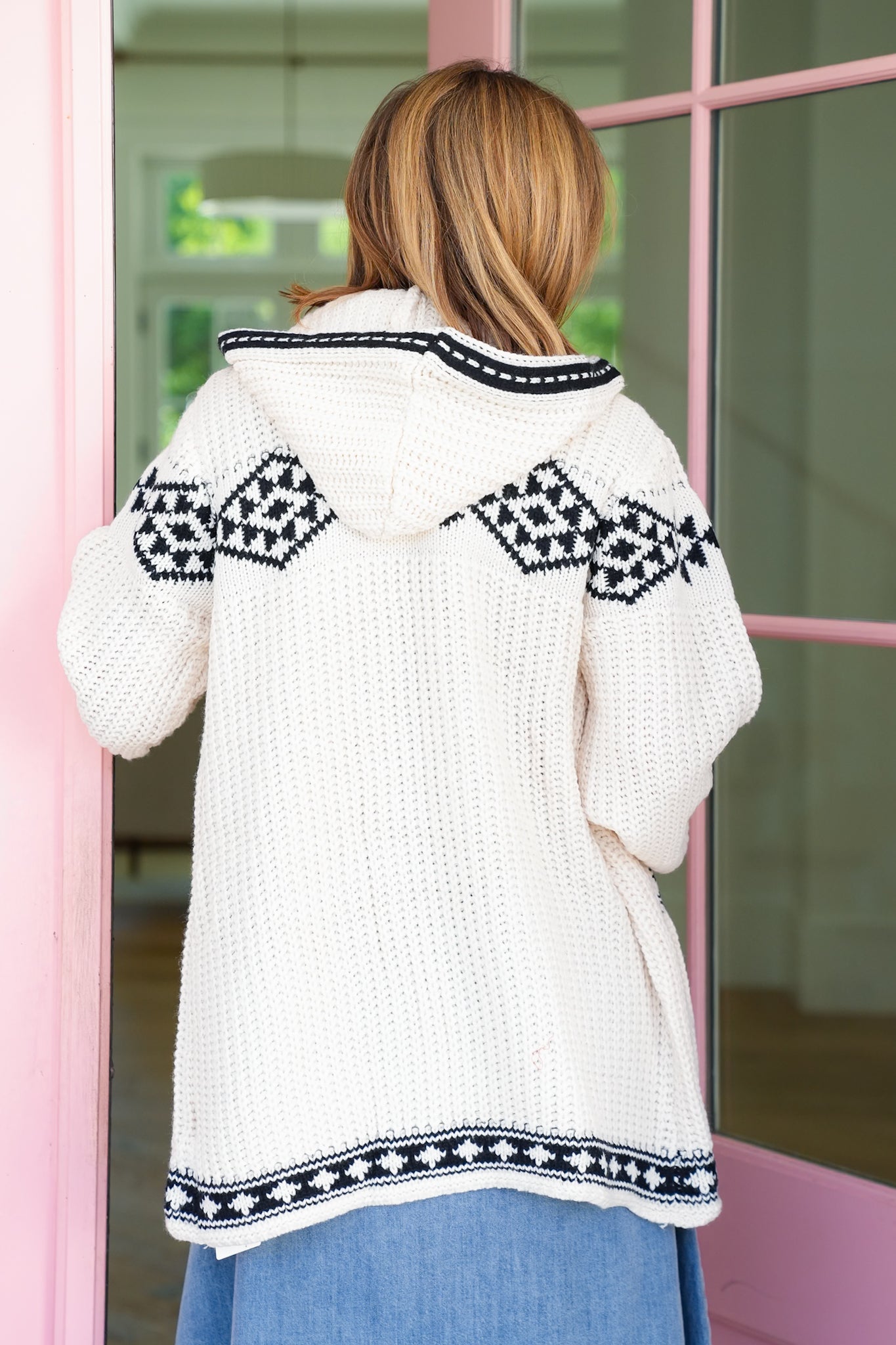 POL Long Sleeve Open Cardigan With Hoodie