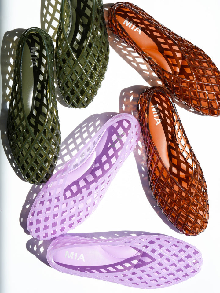 MIA Jelly Cage Slip On Flat Shoes - Freckled Poppy