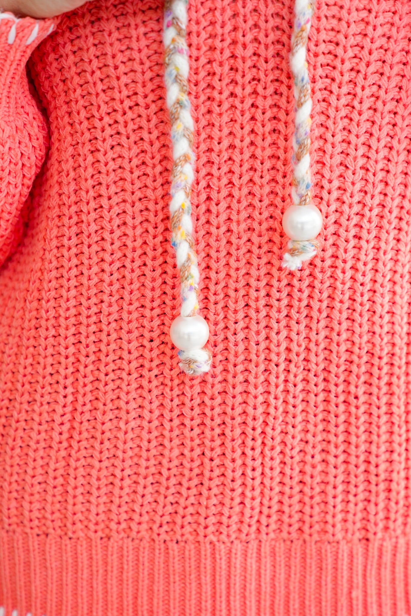 POL Long Sleeve V Neck Hoodie Sweater Top