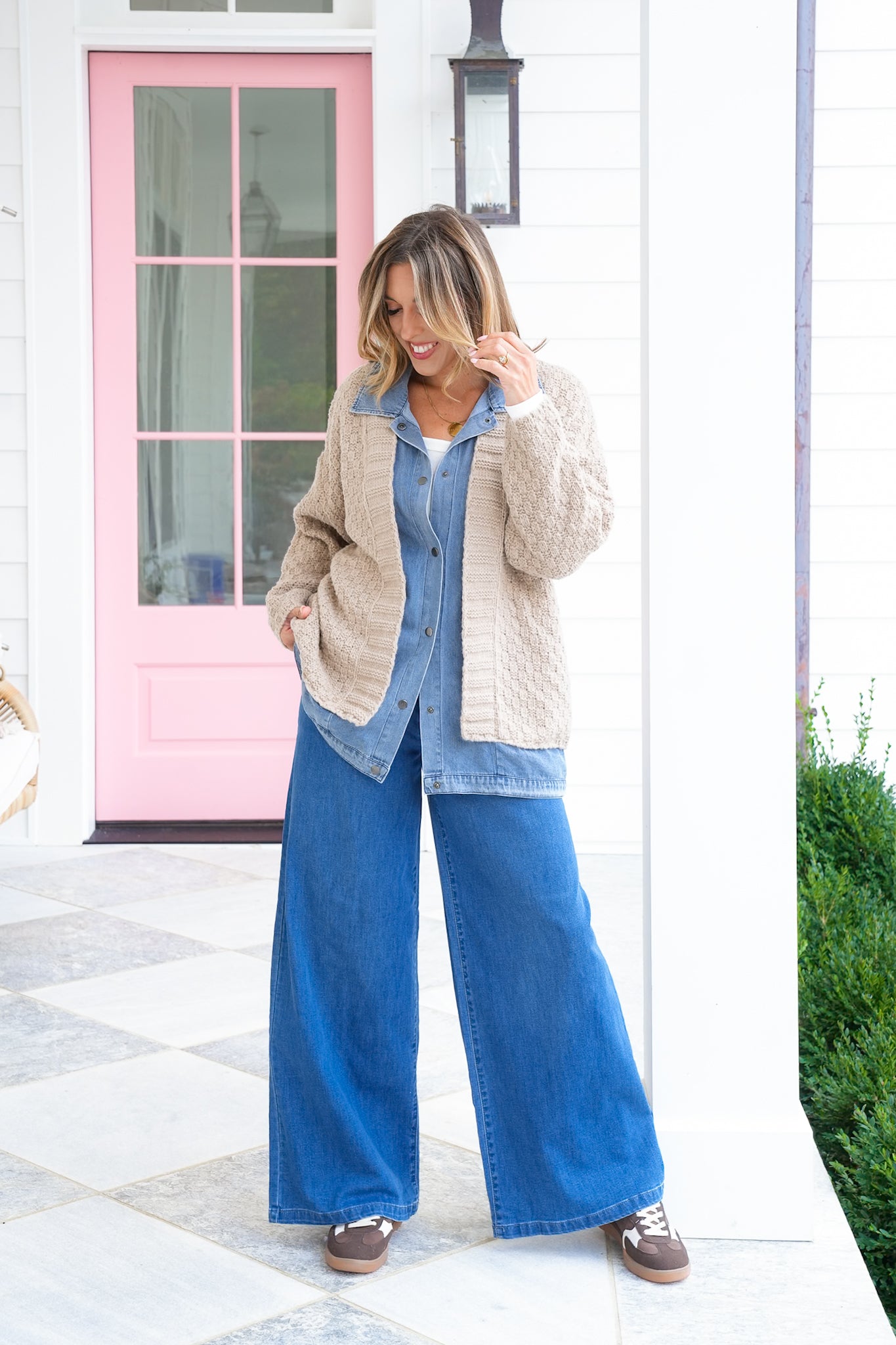 Textured Long Sleeve Layered Cardigan