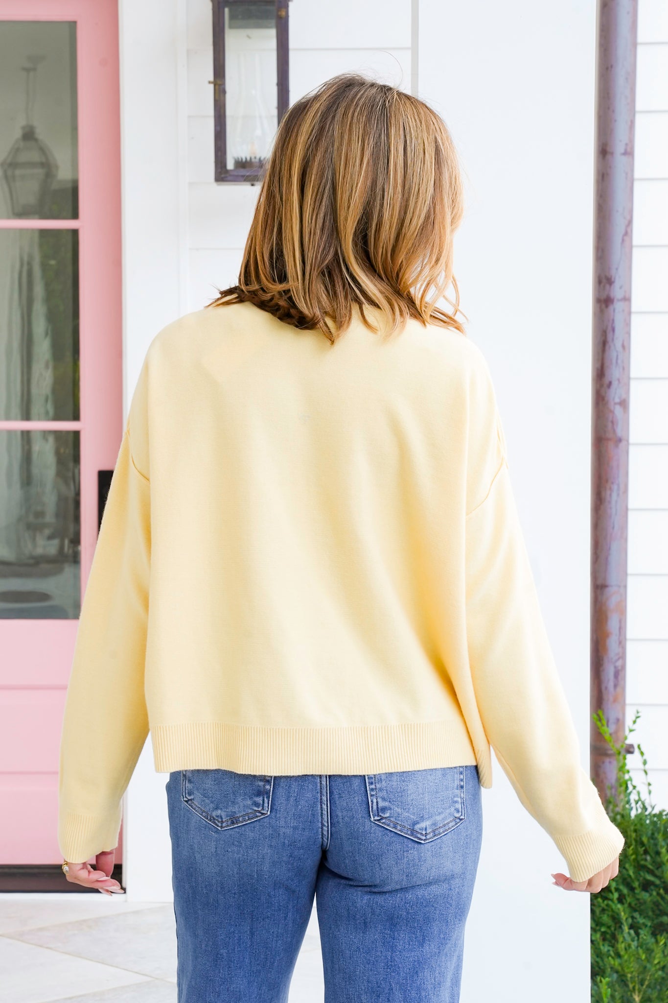 Long Sleeve Mock Neck Knit Sweater