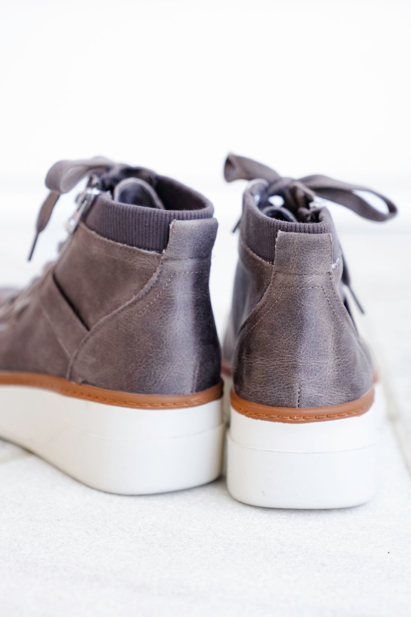 Blowfish Vegan Leather Lace Up Wedge Sneaker Boot with Side Zipper