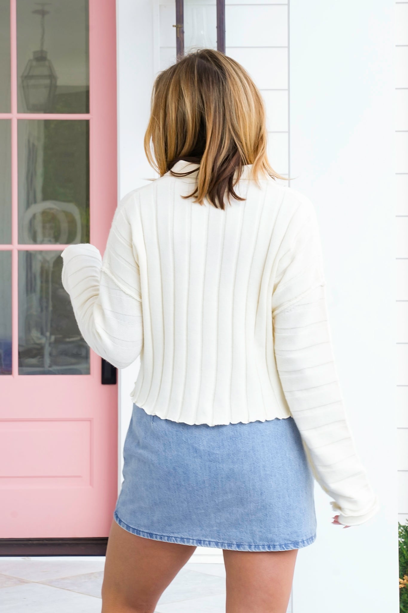 Wide Ribbed Knit Long Sleeve Button Up Sweater
