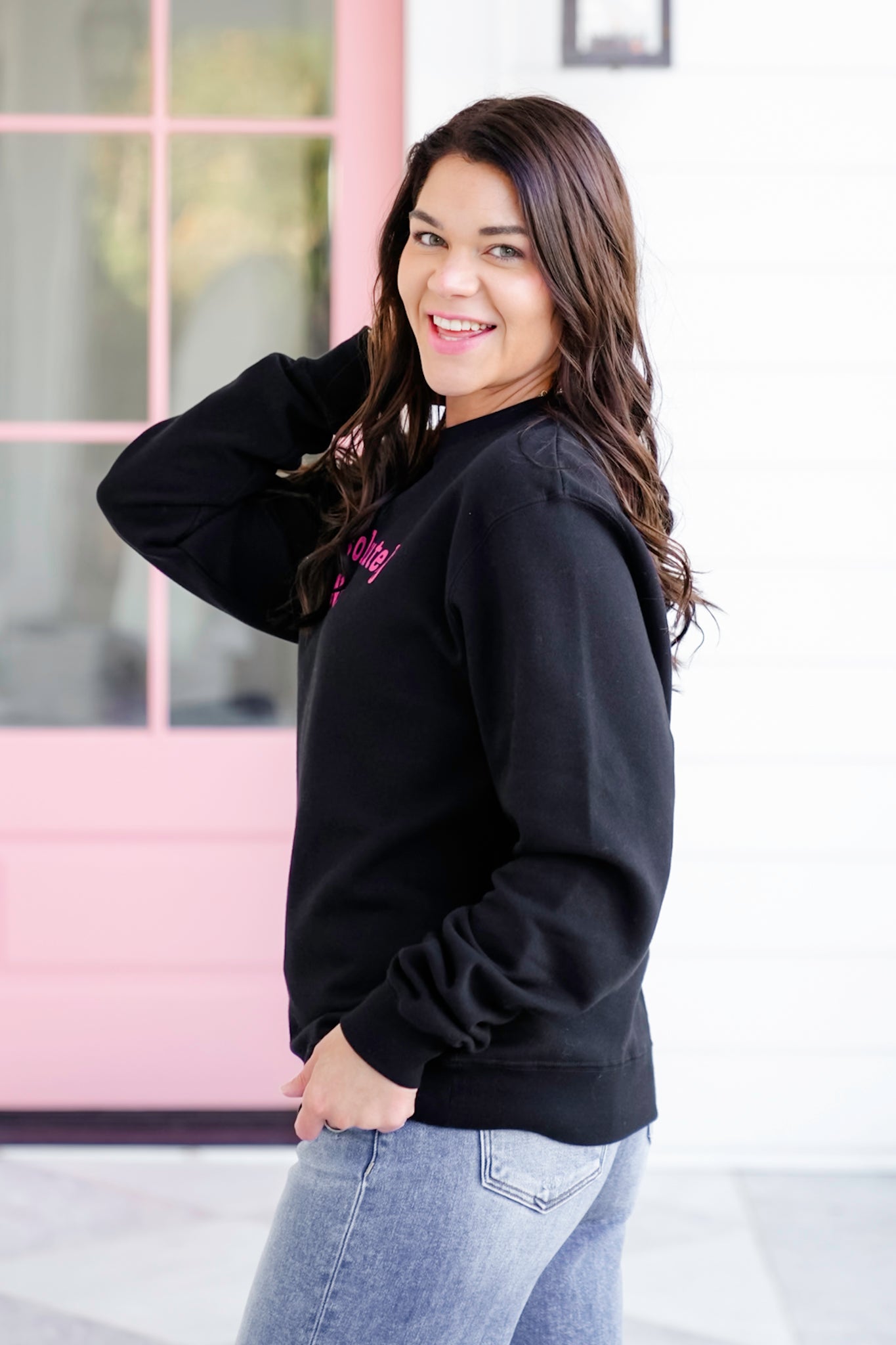 Plus/Reg Long Sleeve "Absolutely Not" Graphic Sweatshirt