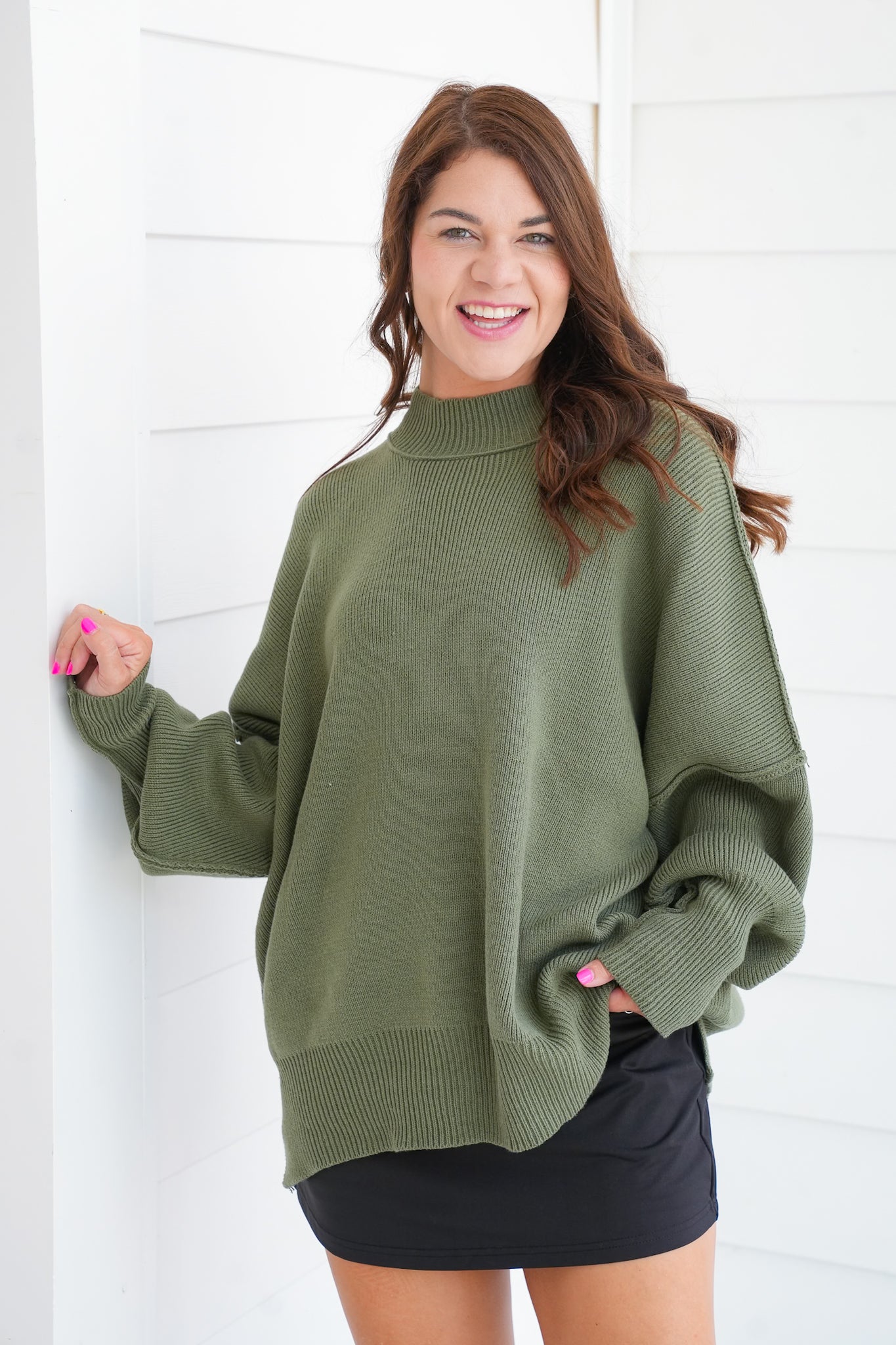 Door Buster! Zenana Side Slit Oversized Sweater