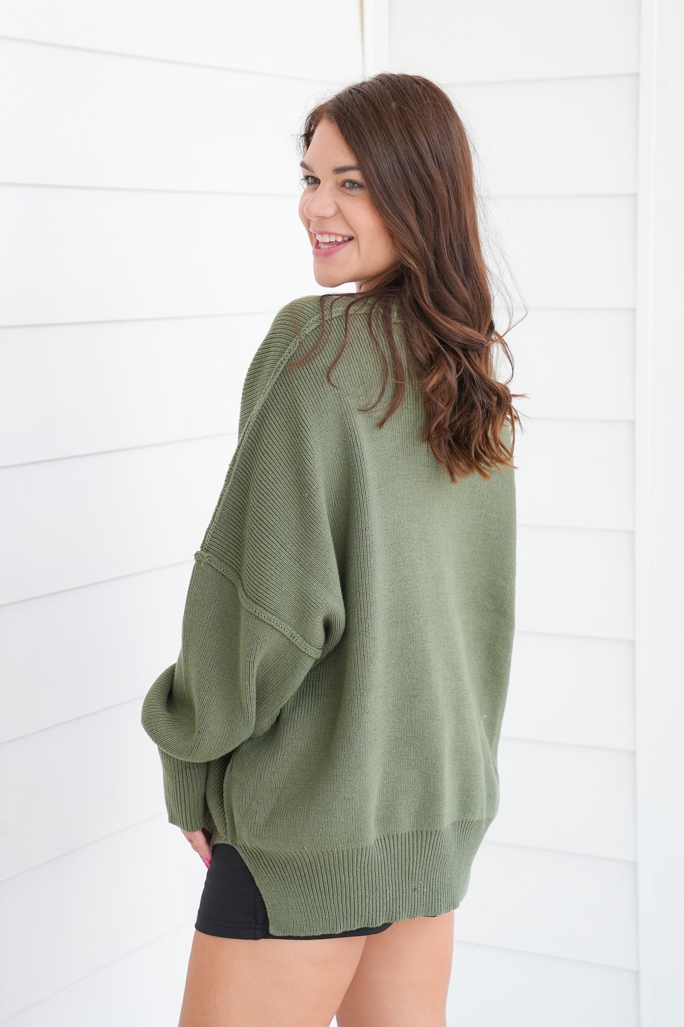 Door Buster! Zenana Side Slit Oversized Sweater