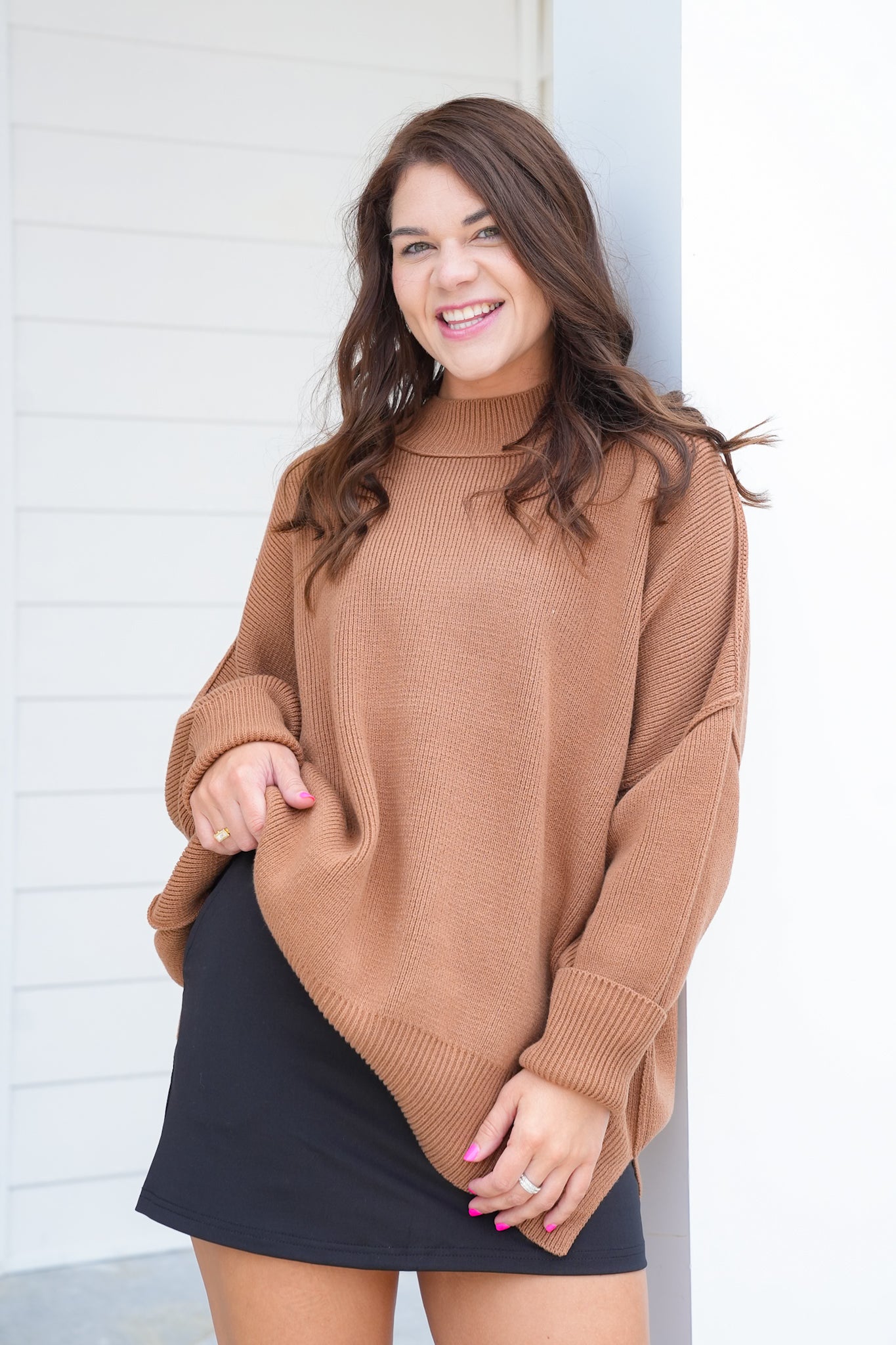 Door Buster! Zenana Side Slit Oversized Sweater
