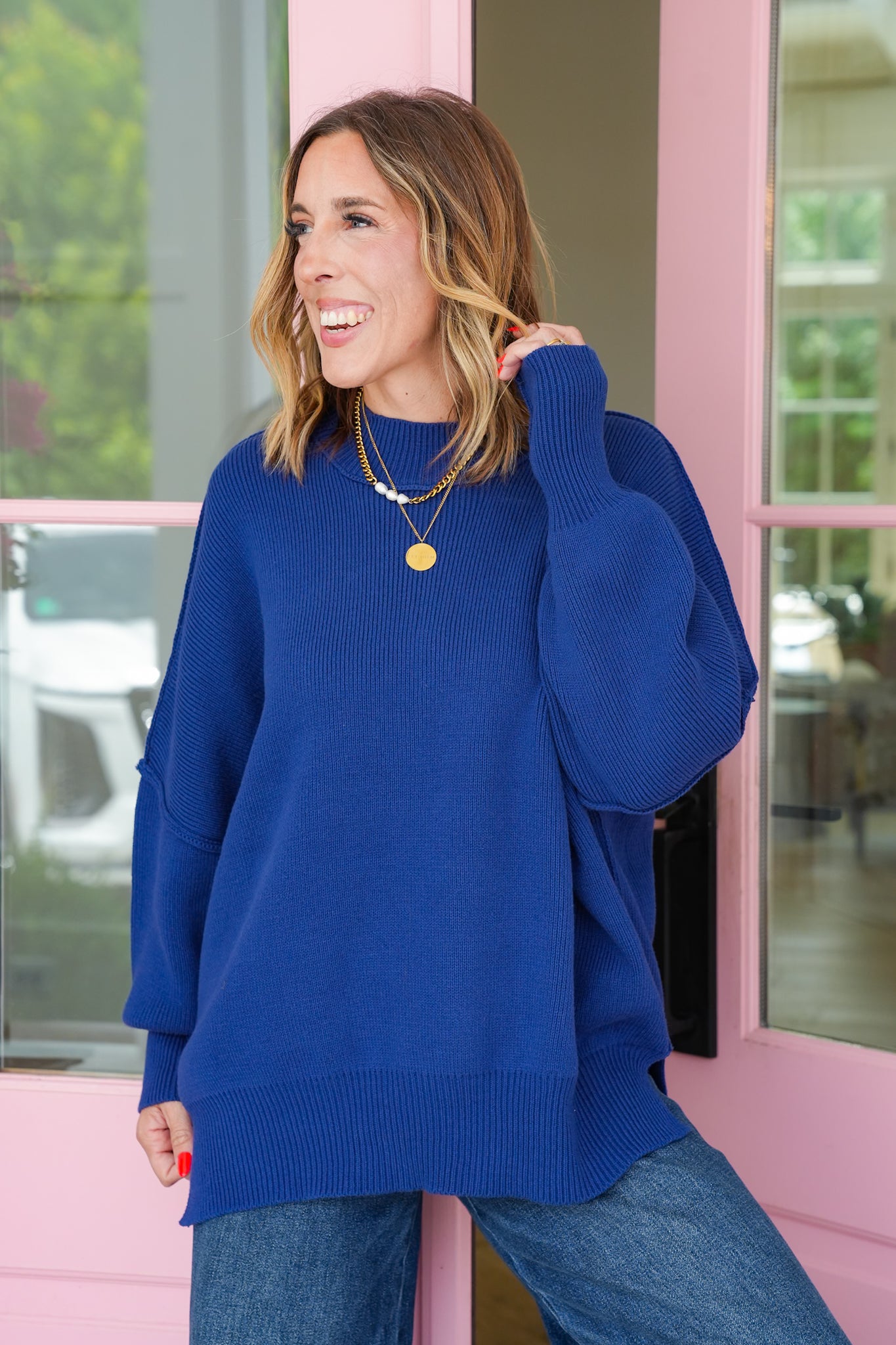 Door Buster! Zenana Side Slit Oversized Sweater