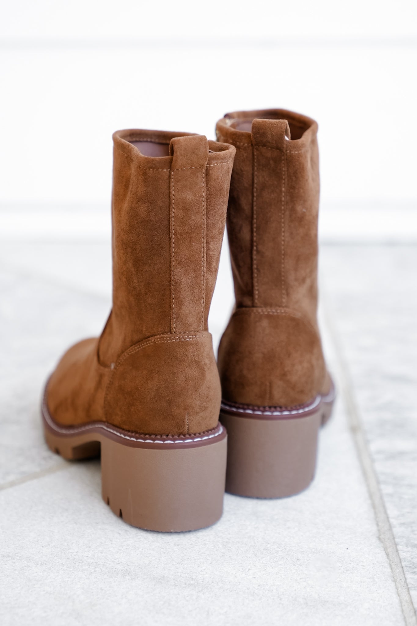 MIA Vegan Suede Chunky Heel Boot