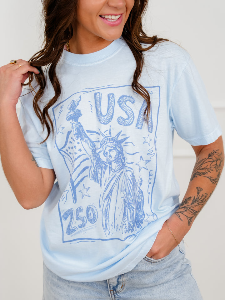 Plus/Reg Short Sleeve "USA 250 Years Lady Liberty" Graphic Tee