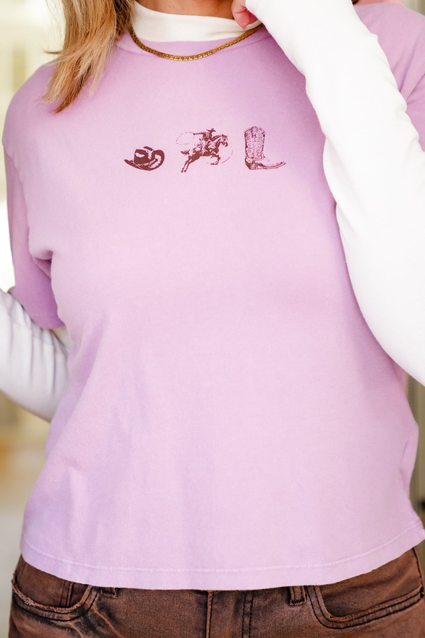 Western Trio Print Short Sleeve Graphic Mini Tee
