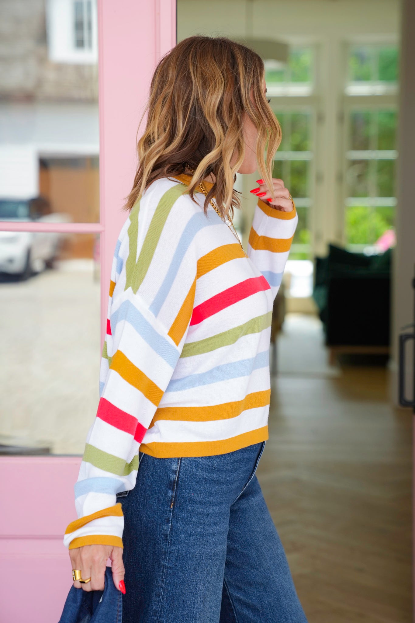 Multicolor Striped Lightweight Sweater