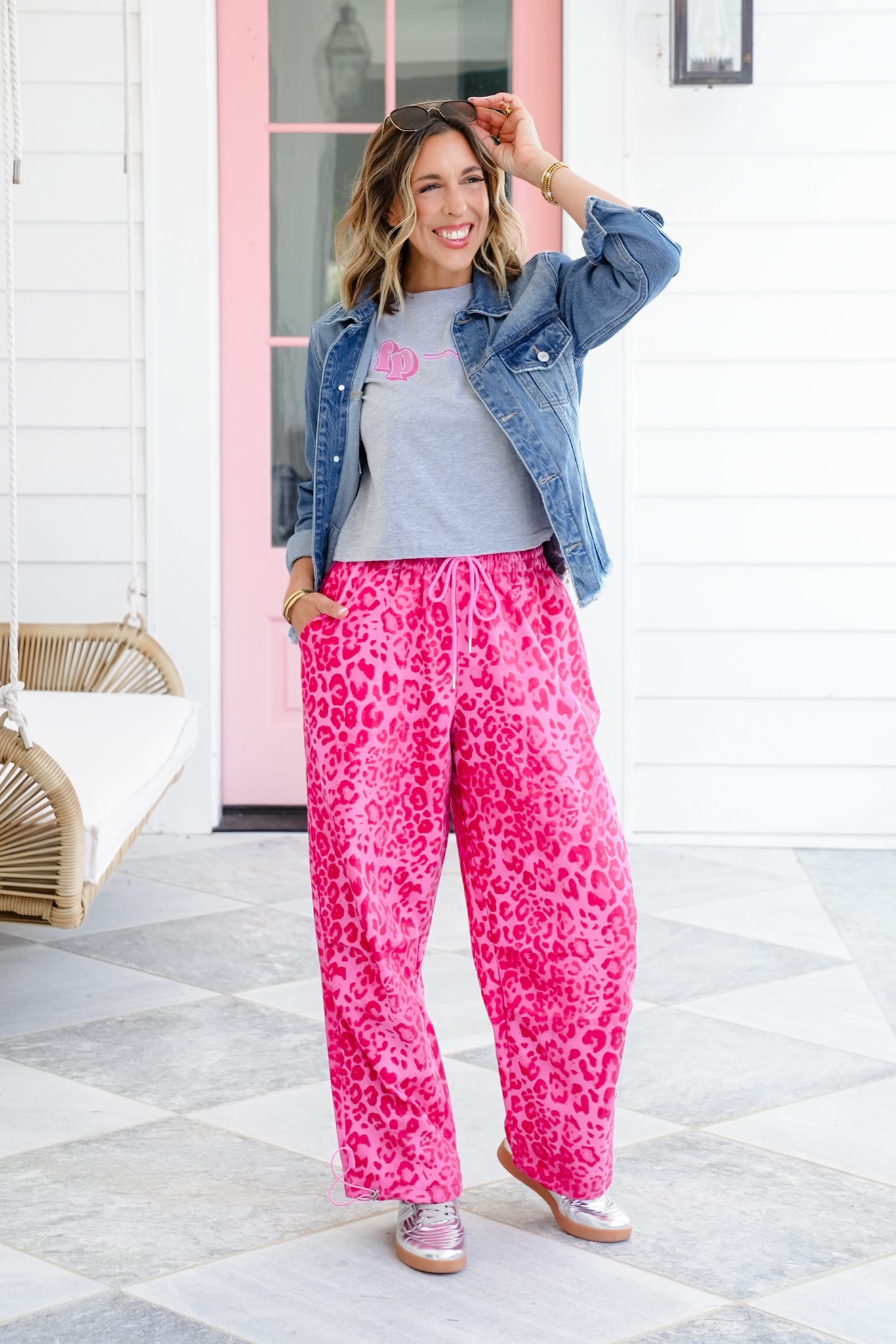 Plus/Reg Pink Leopard Jogger Pants