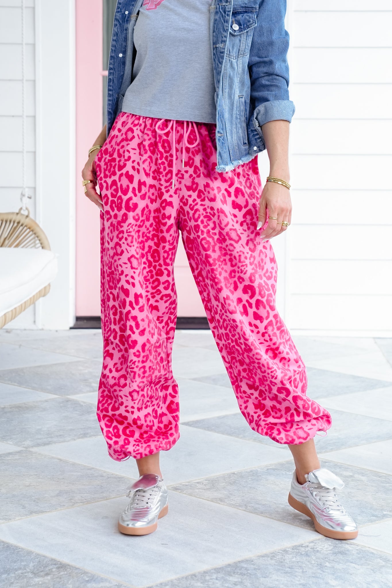 Plus/Reg Pink Leopard Jogger Pants