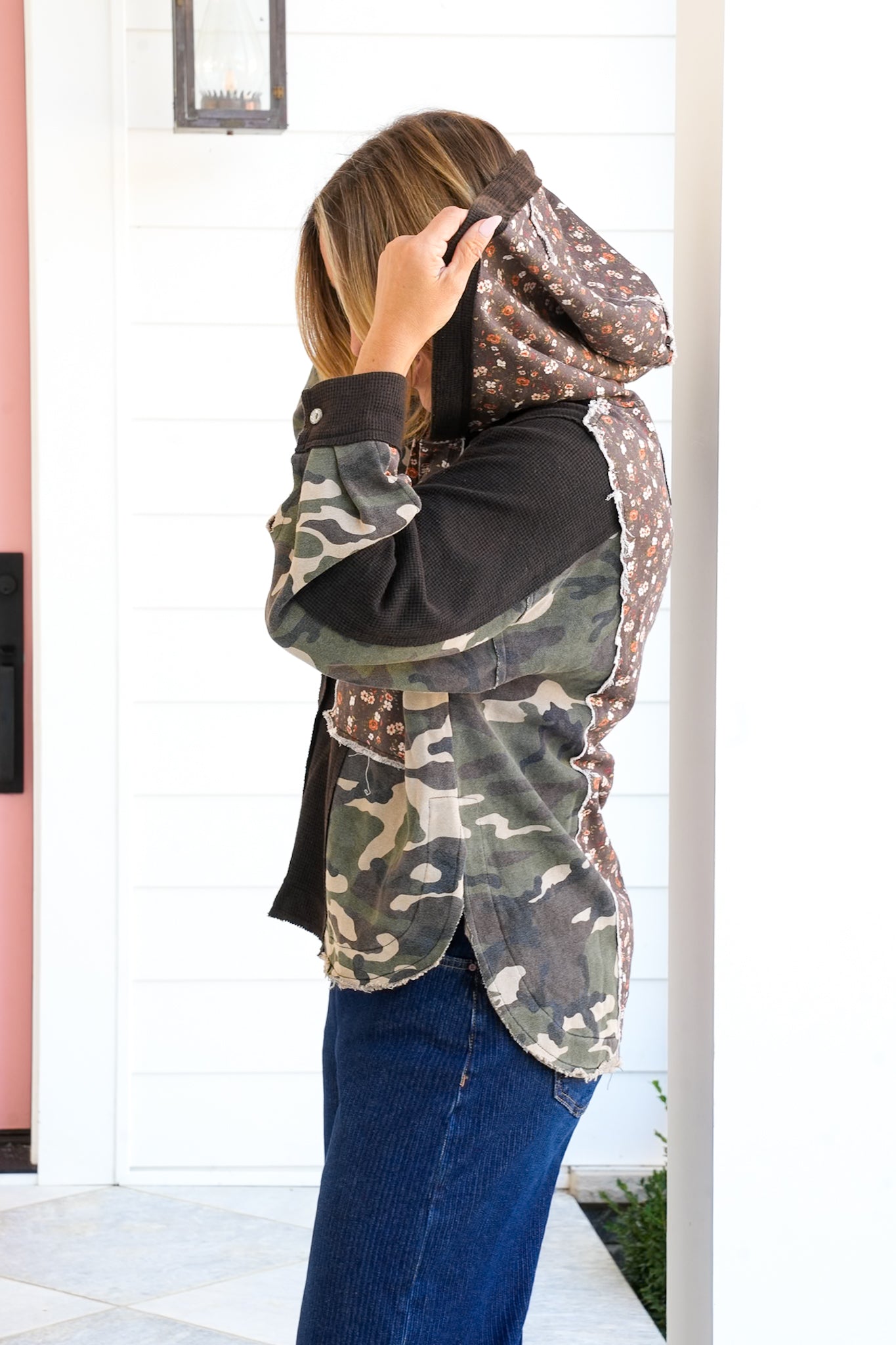POL Thermal Long Sleeve Hoodie Top