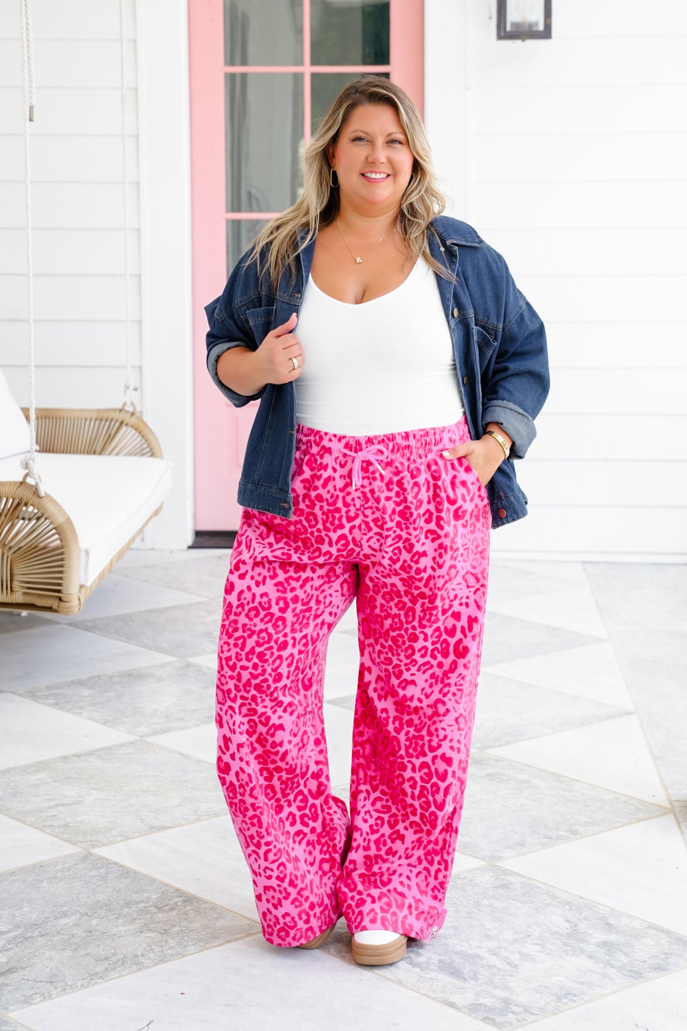 Plus/Reg Pink Leopard Jogger Pants