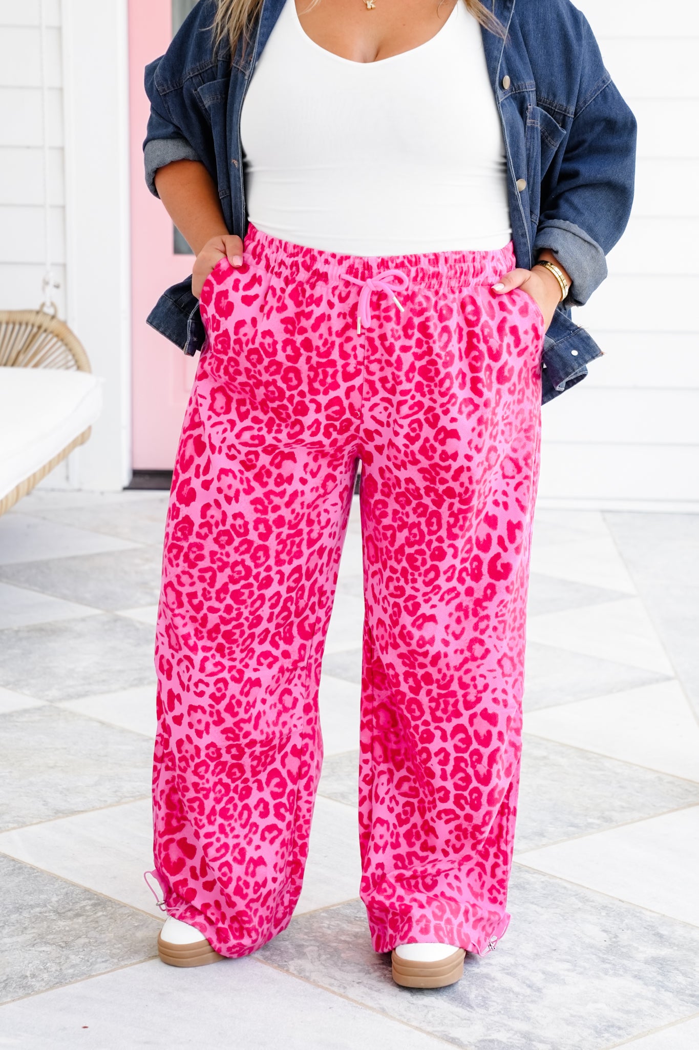 Plus/Reg Pink Leopard Jogger Pants