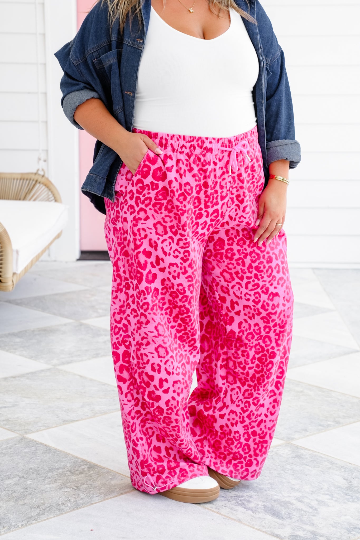 Plus/Reg Pink Leopard Jogger Pants