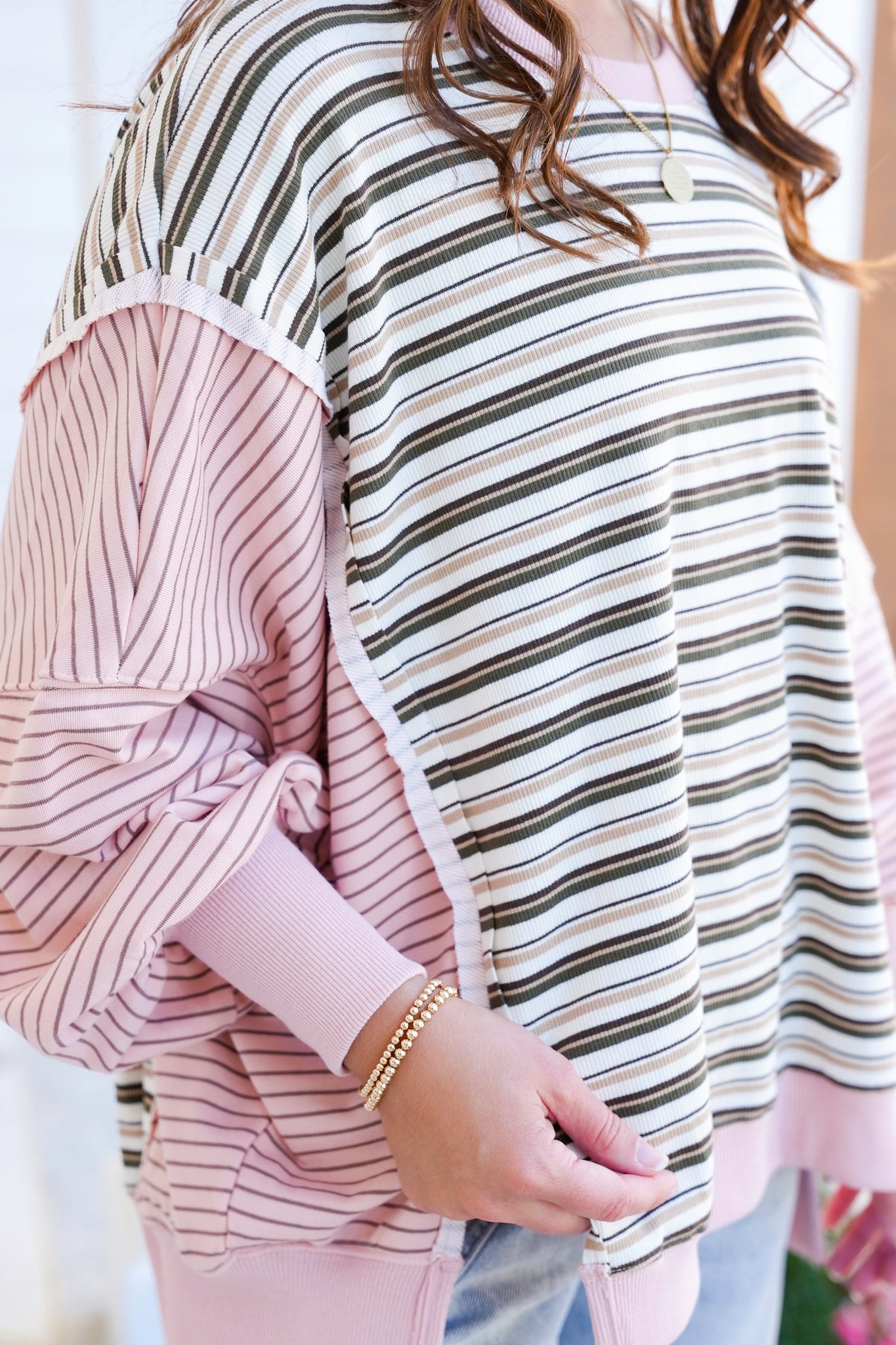 Stripe Color Block Long Sleeve Top