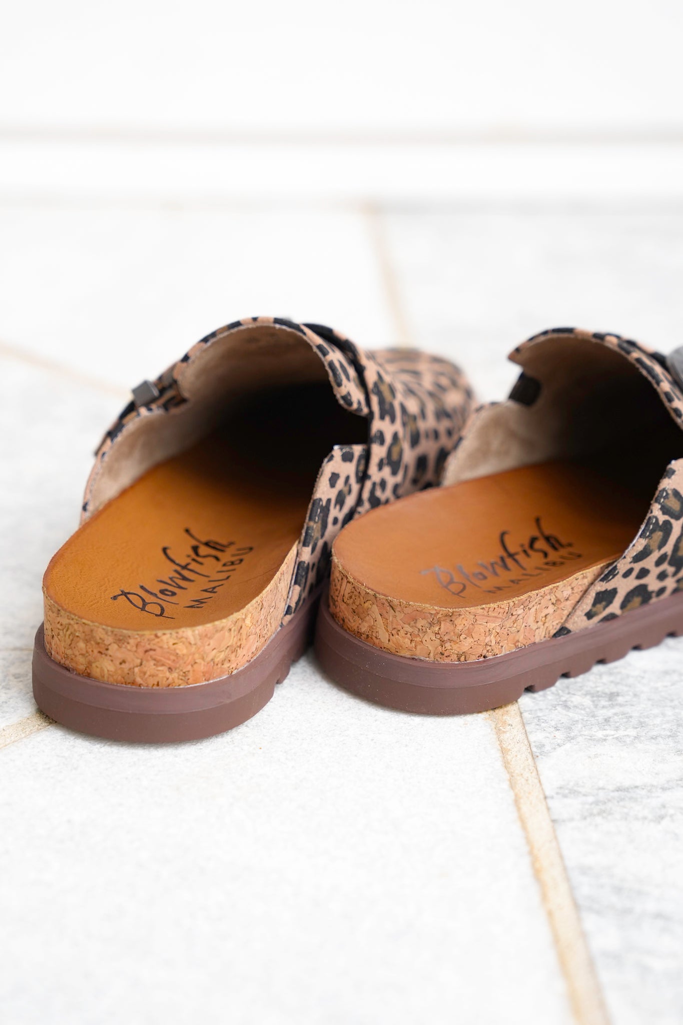 Blowfish Animal Print Slip On Clog Sandals with Buckle