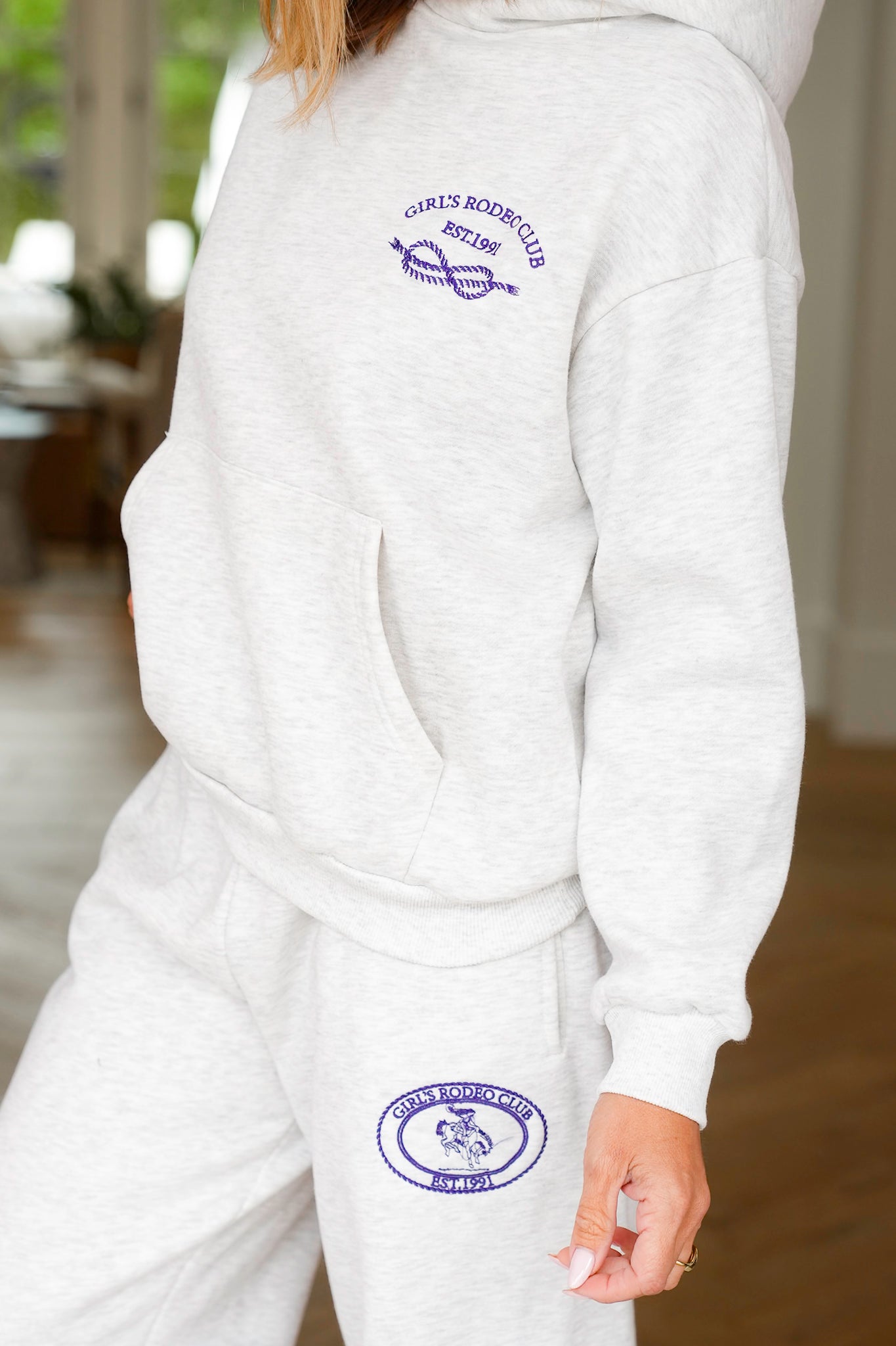 Long Sleeve Embroidered "Girl's Rodeo Club" Hoodie